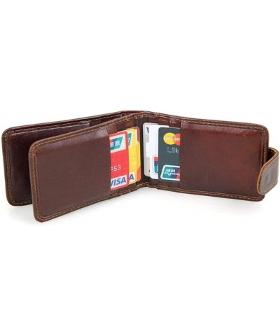 Stylish Bifold Short Wallet Blocking Vintage Cowhide Leather Minimalist Wallet 12 Credit Cards Holder $36.27 Wallets