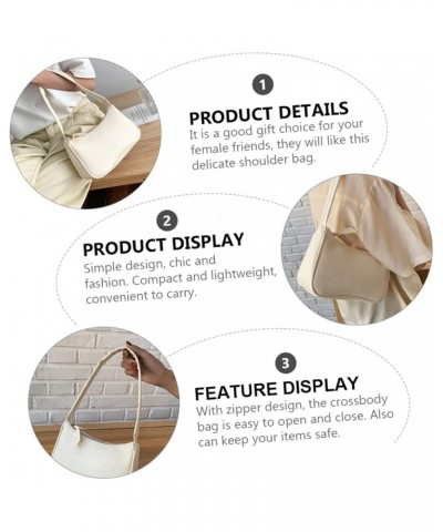 2 Pcs Simple Handbag White Classic Lady Bags Miss Pu Whitex2pcs $9.94 Shoulder Bags