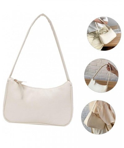 2 Pcs Simple Handbag White Classic Lady Bags Miss Pu Whitex2pcs $9.94 Shoulder Bags