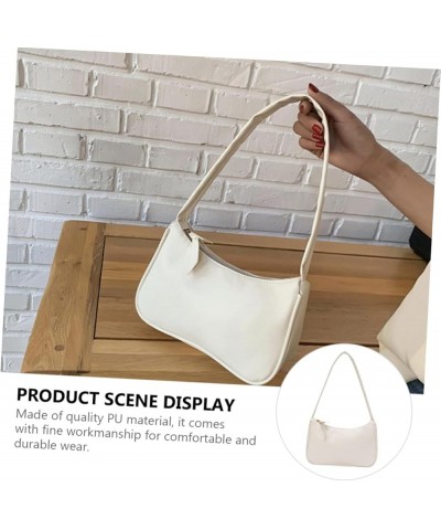 2 Pcs Simple Handbag White Classic Lady Bags Miss Pu Whitex2pcs $9.94 Shoulder Bags