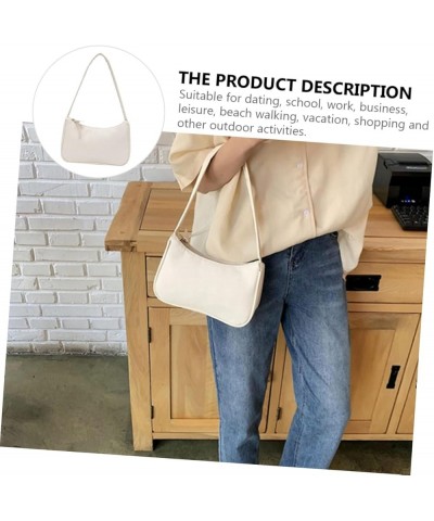 2 Pcs Simple Handbag White Classic Lady Bags Miss Pu Whitex2pcs $9.94 Shoulder Bags