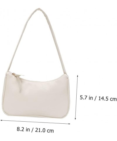 2 Pcs Simple Handbag White Classic Lady Bags Miss Pu Whitex2pcs $9.94 Shoulder Bags