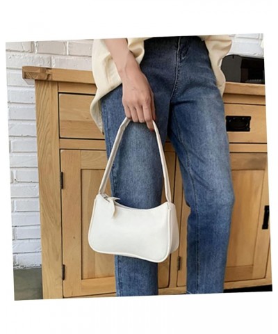 2 Pcs Simple Handbag White Classic Lady Bags Miss Pu Whitex2pcs $9.94 Shoulder Bags