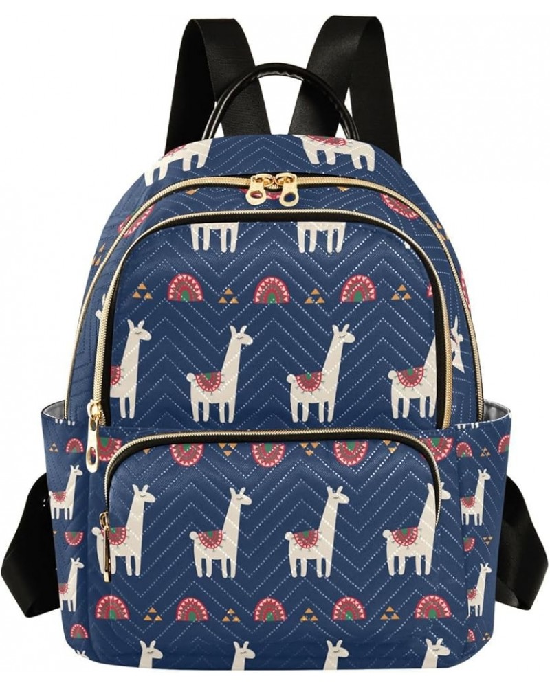 Women Backpack Cartoon Funny Tribal Llama Anti-Theft Travel Backpack with Luggage Belt Lightweight Handbag Lady Purse Roomy D...