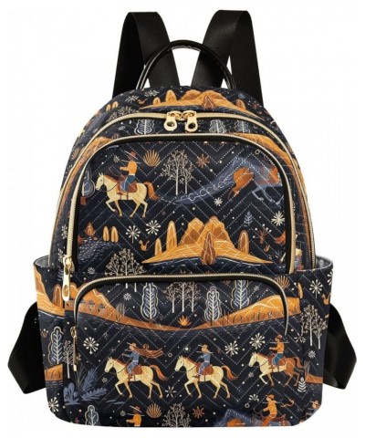 American Wild West Desert Cowboy Backpack Purse for Women Small Travel Bag Fashion Daypack M 202a4890 S(10.23"x5.11"x12.59") ...