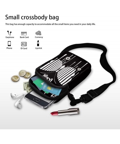 Crossbody Messenger Bag for Women Cell Phone Purse with Double Pockets for Travel Sports White Butterfly $11.00 Crossbody Bags