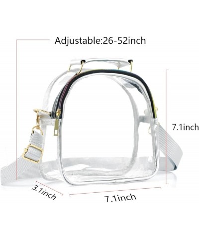 TPU Crossbody Bag for Women Stadium Approved Clear Purse Bag for Concerts Sports Events Festivals Black No Front Pocket $15.5...