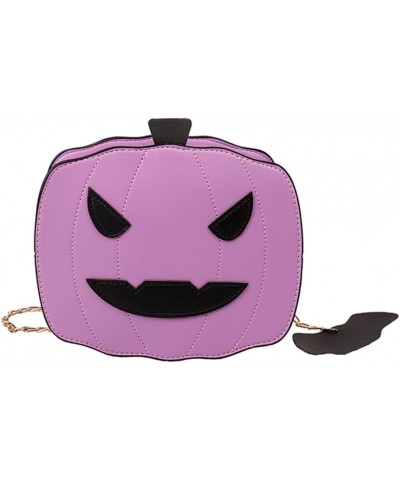 Pumpkin Shoulder Bag Novelty Devil PU Leather Crossbody Purse Fashion Halloween Purses and Handbags Purple $14.01 Shoulder Bags