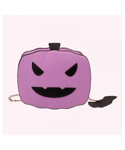 Pumpkin Shoulder Bag Novelty Devil PU Leather Crossbody Purse Fashion Halloween Purses and Handbags Purple $14.01 Shoulder Bags