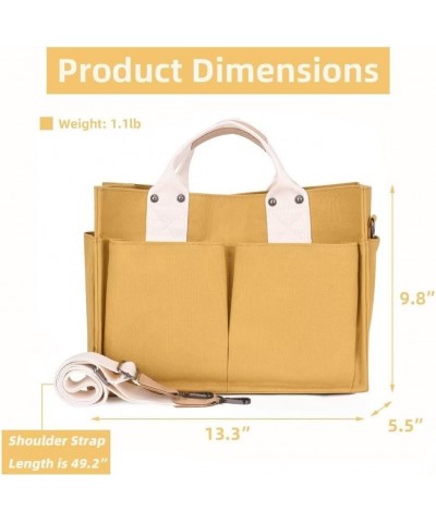 Canvas Tote Bag for Women Casual Multi Pockets Crossbody Purse Large Messenger Shoulder Bag Travel Everyday Handbag Black $22...