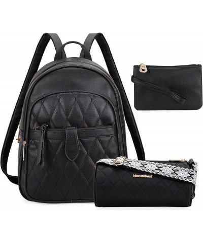 Small Backpack Purse for Women Anti Theft Backpack with Secured Zipper & Tassel 3pcs Black $18.87 Backpacks