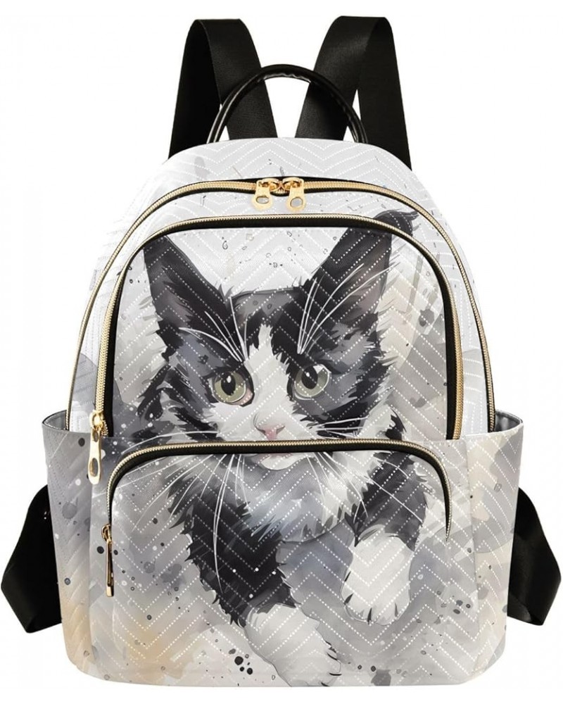 Running Cat Fashion Travel Backpack for Women Multi Pockets Lightweight Purse for Women-M Multicolor Medium $17.15 Backpacks