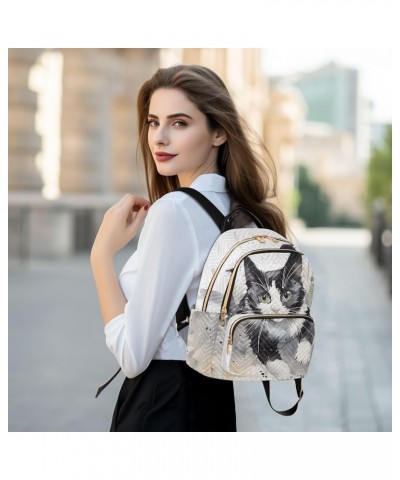 Running Cat Fashion Travel Backpack for Women Multi Pockets Lightweight Purse for Women-M Multicolor Medium $17.15 Backpacks