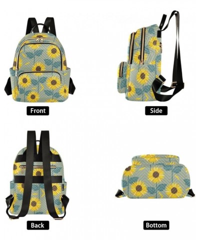 Yellow Sunflower Green Women's Backpack Wallet Casual Small Backpack Fashion Women's Travel Bag School Backpack Color026 Medi...