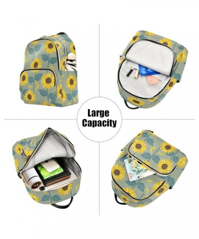 Yellow Sunflower Green Women's Backpack Wallet Casual Small Backpack Fashion Women's Travel Bag School Backpack Color026 Medi...