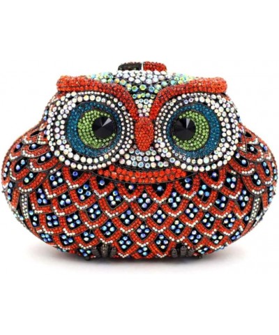 Women Cute Cartoon Rhinestone Evening Handbag Luxury Crystal Clutch Purse Owl Party Prom Evening Bag Blue Red Red $67.85 Even...