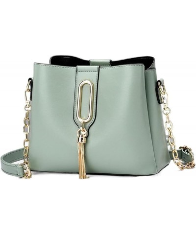 Women Solid Color Leather Purses And Handbags For Women Satchel Fashion Ladies Top Handle Shoulder Tote Bags Green $23.00 Totes