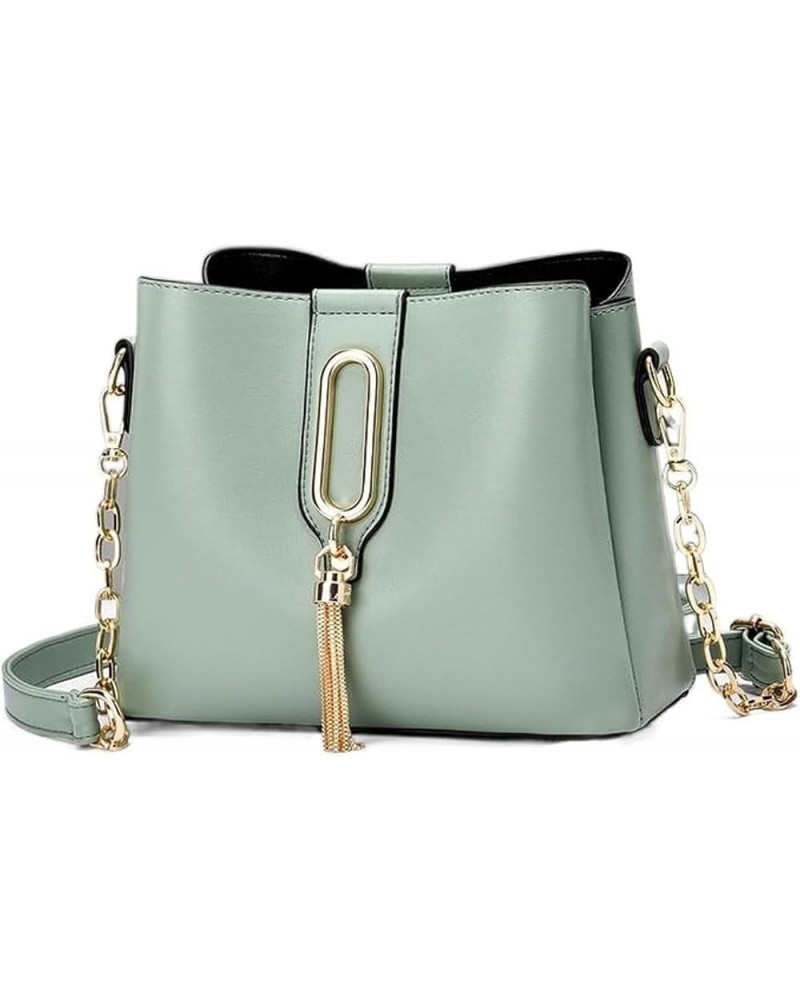 Women Solid Color Leather Purses And Handbags For Women Satchel Fashion Ladies Top Handle Shoulder Tote Bags Green $23.00 Totes