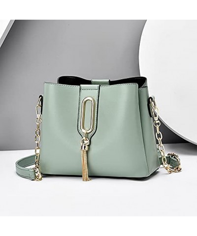 Women Solid Color Leather Purses And Handbags For Women Satchel Fashion Ladies Top Handle Shoulder Tote Bags Green $23.00 Totes