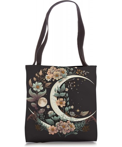 Floral Moon Phase flower crescent moon cool eclipse moon Tote Bag $10.14 Totes