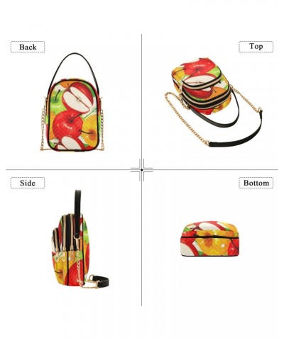 Joko lvery Colorful Fruits Cross Body Purse Shoulder Bag Chain Handbag Crossbody Bags for Work Women Gifts $10.34 Crossbody Bags