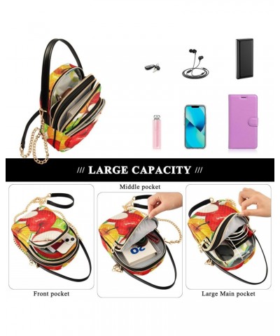 Joko lvery Colorful Fruits Cross Body Purse Shoulder Bag Chain Handbag Crossbody Bags for Work Women Gifts $10.34 Crossbody Bags