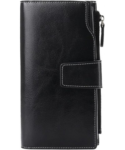 Womens Wallet RFID Blocking Long Purse Genuine Leather Credit Card Holder Clutch Phone Wallet Purse with ID Window Black $27....