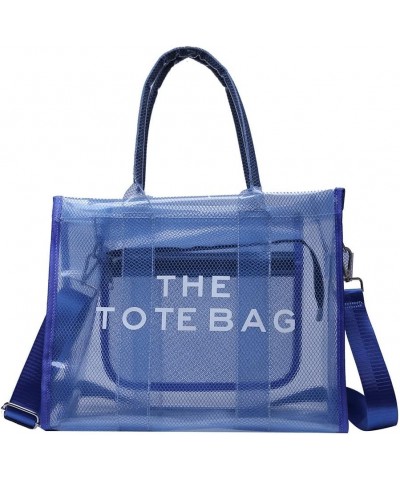 Clear Tote Bag for Women - Large PVC Transparent the Tote Bag See Through Shoulder Crossbody Bag Handbag Blue $14.27 Totes