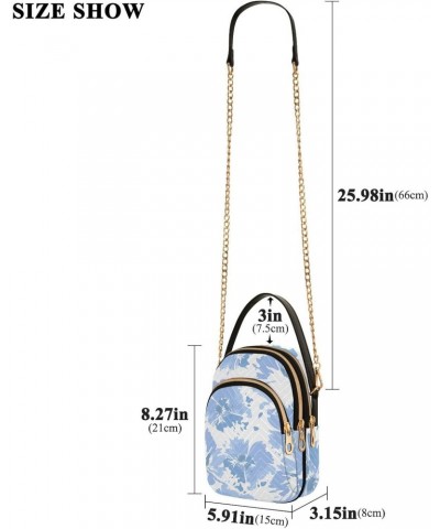 Blue with Tie Dye Pattern Womens Sling Backpack Crossbody Chain Shoulder Bags Waist Packs Multipurpose Handbags for Travel Sh...