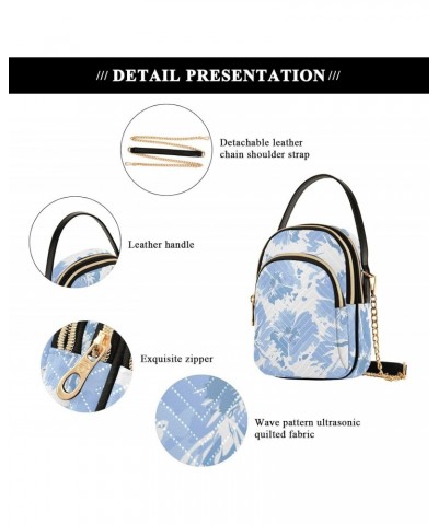 Blue with Tie Dye Pattern Womens Sling Backpack Crossbody Chain Shoulder Bags Waist Packs Multipurpose Handbags for Travel Sh...