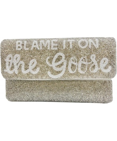 La Chic Design Blame It On The Goose Beaded Purse with SilverToned Chain $30.00 Clutches