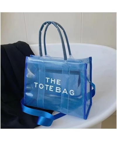 Clear Tote Bag for Women - Large PVC Transparent the Tote Bag See Through Shoulder Crossbody Bag Handbag Blue $14.27 Totes