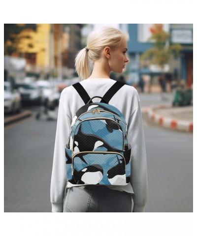 Cute Black and White Killer Whale Backpack Purse for Women Lightweight Back Pack Casual Daypack Travel Shoulder Bag Bookbag -...