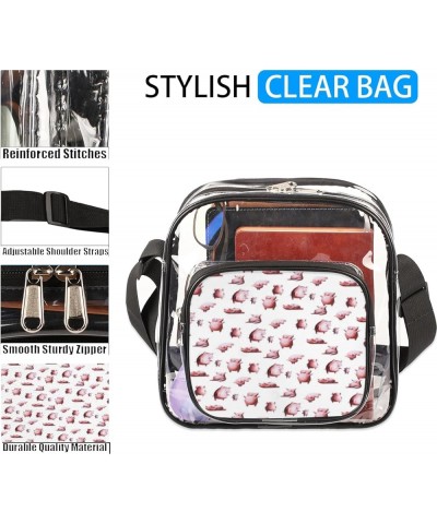 Yellow Daisy Stadium-Approved Clear Crossbody Bag with Colorful Print Design Cute Pig $12.23 Crossbody Bags