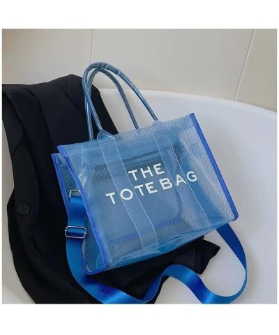 Clear Tote Bag for Women - Large PVC Transparent the Tote Bag See Through Shoulder Crossbody Bag Handbag Blue $14.27 Totes