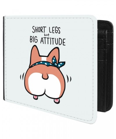 Unique Desige Pattern - Corgi Butt and Text Big Attitude, Slim Front Pocket Wallet Billfold RFID Blocking $9.17 Wallets