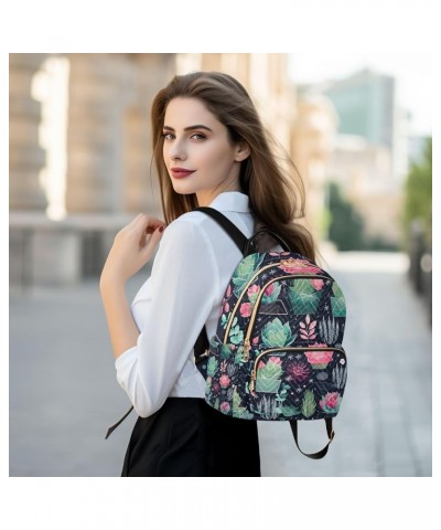 Cactus Cute Black Backpack Purse for Women Fashion Small Mini Backpack Daypacks Purse Sports Hiking Ladies Daypack,S Small $1...