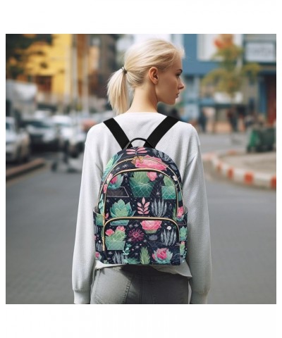 Cactus Cute Black Backpack Purse for Women Fashion Small Mini Backpack Daypacks Purse Sports Hiking Ladies Daypack,S Small $1...