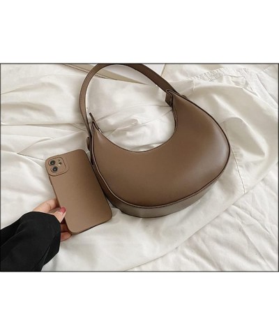 Cute Small Hobo Bags for Women, PU Mini Crescent Bag Clutch Purse with Zipper Closure Shoulder Bag Milk Yellow $14.71 Hobo Bags