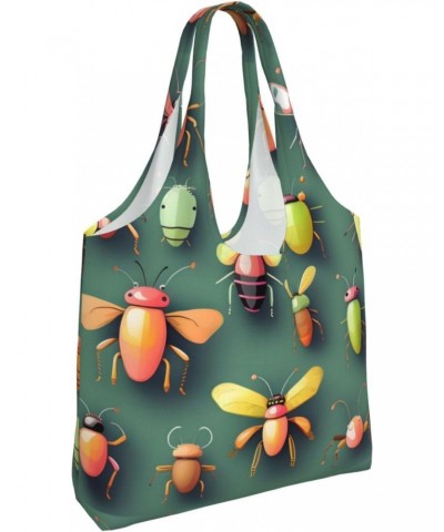 Insect Atlas Extra Large Capacity Shoulder Canvas Bag For Shopping Travel Daily Use $17.82 Totes