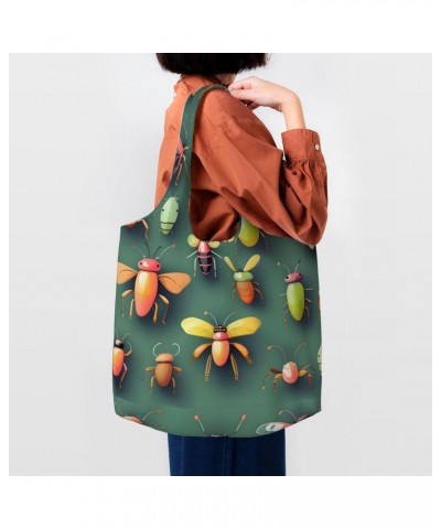 Insect Atlas Extra Large Capacity Shoulder Canvas Bag For Shopping Travel Daily Use $17.82 Totes