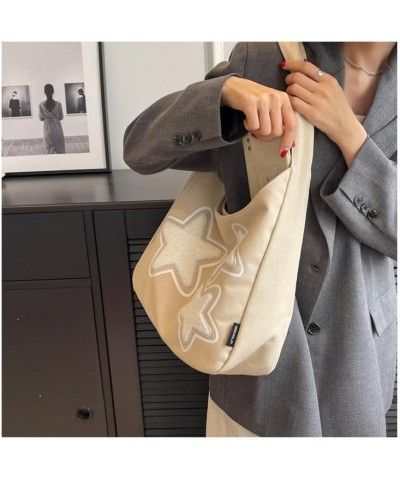 Cute Purse Shoulder Bag Star Tote Bag Canvas Aesthetic Tote Bag Cutecore Y2k Bag Cute Star Tote Bag (Dark khaki,Large) Light ...