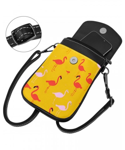 Crossbody Bags for Women,Crossbody Bag Men,Small Sling Bag,Flamingo on Yellow Background,Crossbody Purse $14.37 Crossbody Bags