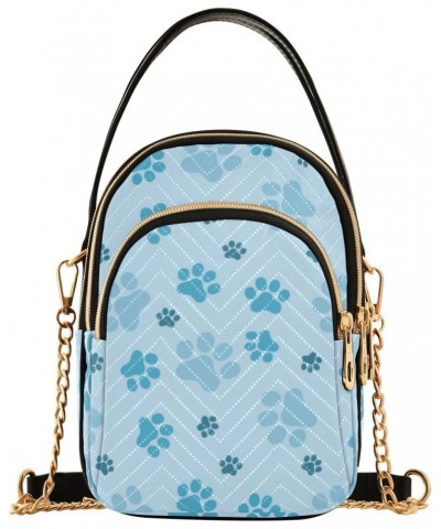 Cell Phone Purse Blue Cute Dog Paw Print Crossbody Handbag Durable Shoulder Bag Sturdy Travel Pouch Compact Chic Bag for Wome...