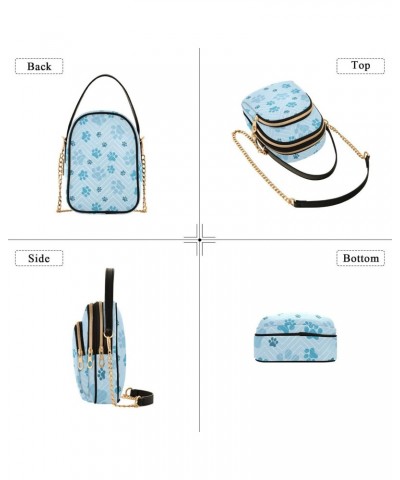 Cell Phone Purse Blue Cute Dog Paw Print Crossbody Handbag Durable Shoulder Bag Sturdy Travel Pouch Compact Chic Bag for Wome...