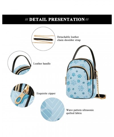 Cell Phone Purse Blue Cute Dog Paw Print Crossbody Handbag Durable Shoulder Bag Sturdy Travel Pouch Compact Chic Bag for Wome...