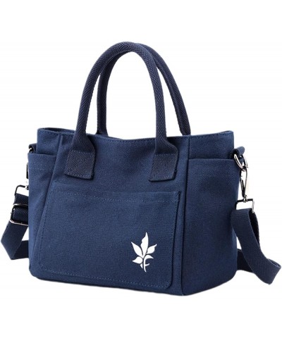 Ladies Shoulder Bag Large Capacity Canvas Bag Casual Handbag Bag Work Class Handbag Blank Canvas Tote Bags Blue $14.10 Totes