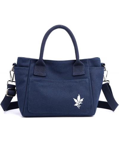 Ladies Shoulder Bag Large Capacity Canvas Bag Casual Handbag Bag Work Class Handbag Blank Canvas Tote Bags Blue $14.10 Totes