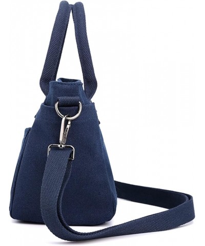 Ladies Shoulder Bag Large Capacity Canvas Bag Casual Handbag Bag Work Class Handbag Blank Canvas Tote Bags Blue $14.10 Totes