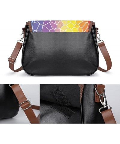 Printed Shoulder Crossbody Bag Leather Hobo Bags Medium Ladies Top Handles Satchels Color Heart Lock Color3 $25.91 Hobo Bags